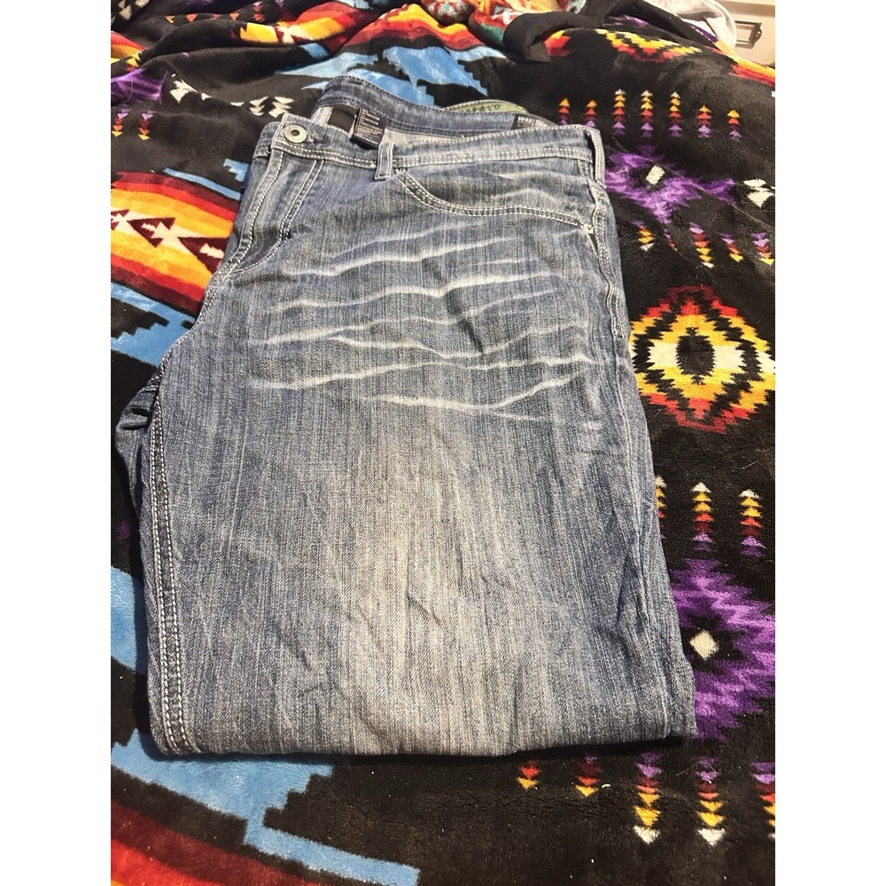 Buffalo David Bitton Six-X Men's Jeans W42 L30 Slim Straight Stretch Blue Denim